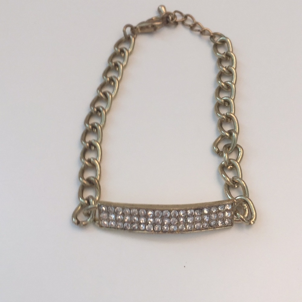 Rhinestone ID bracelet.